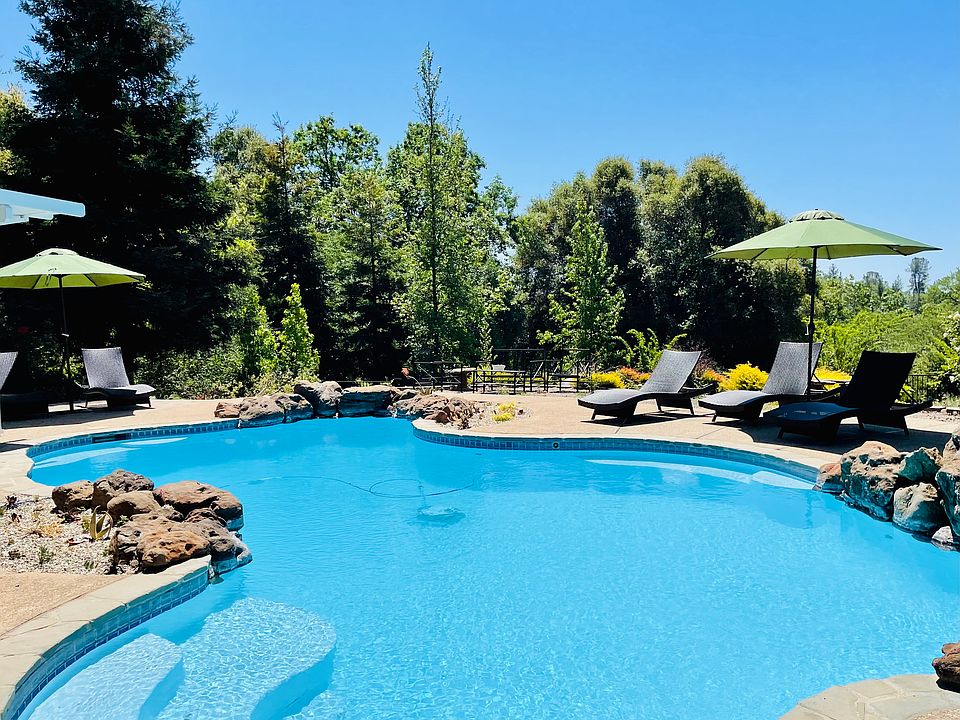 Refreshing pool and large lounging area.