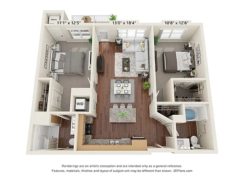 Floor plan Two Bedroom - A