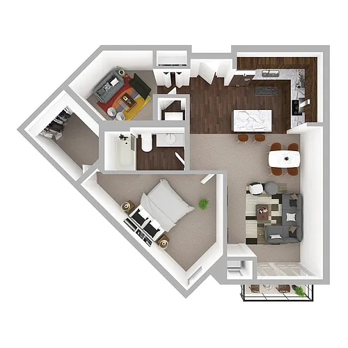 Floor plan 1H -1+Den