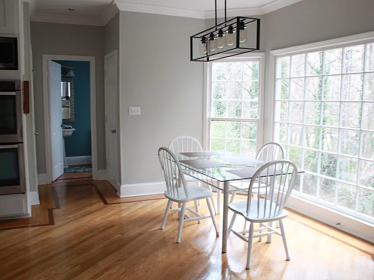 Kitchen breakfast dining area and half-bath