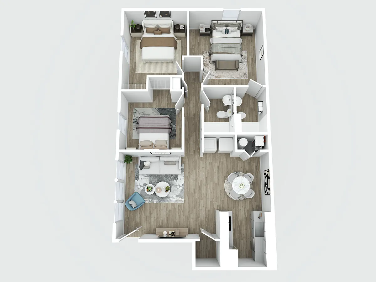 Floor plan 3BD 2BA