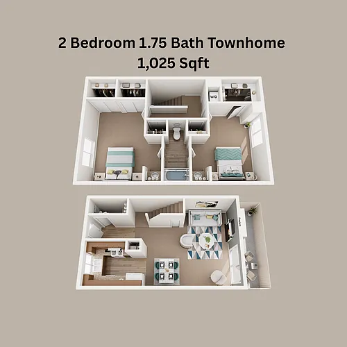 Floor plan 2 Bedroom Townhome