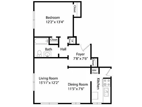 Floor plan One BedroomA