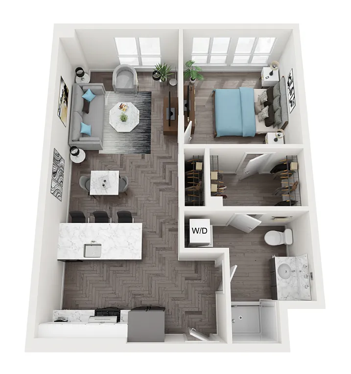 Floor plan 1X1 B