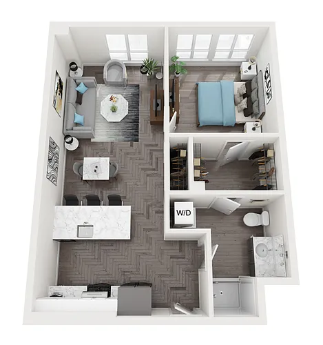 Floor plan 1X1 B