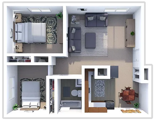 Floor plan 2 Bed 1 Bath