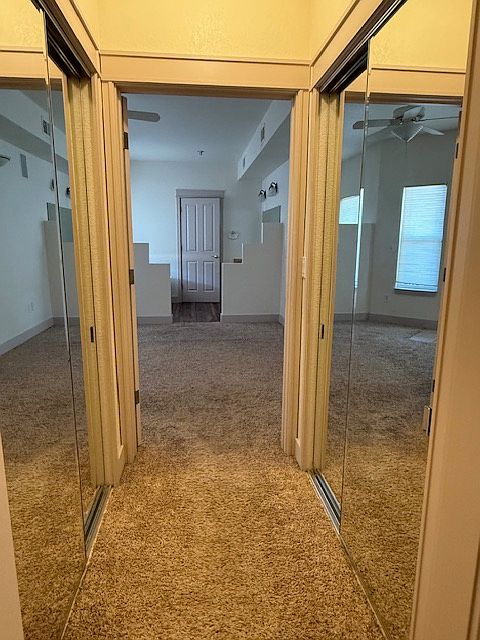 Double closets w/mirror doors