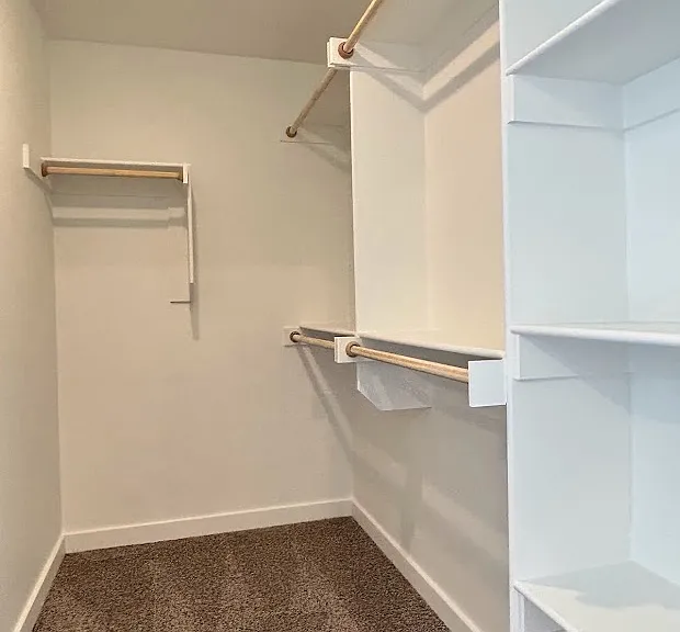 Primary bedroom has a huge walk-in closet.