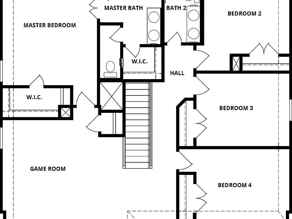 Upstairs, you will find a large game room and spacious bedrooms.