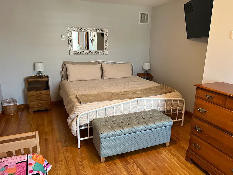 2nd Floor Bedroom #1 with Queen Sized Bed and Toddler Bed