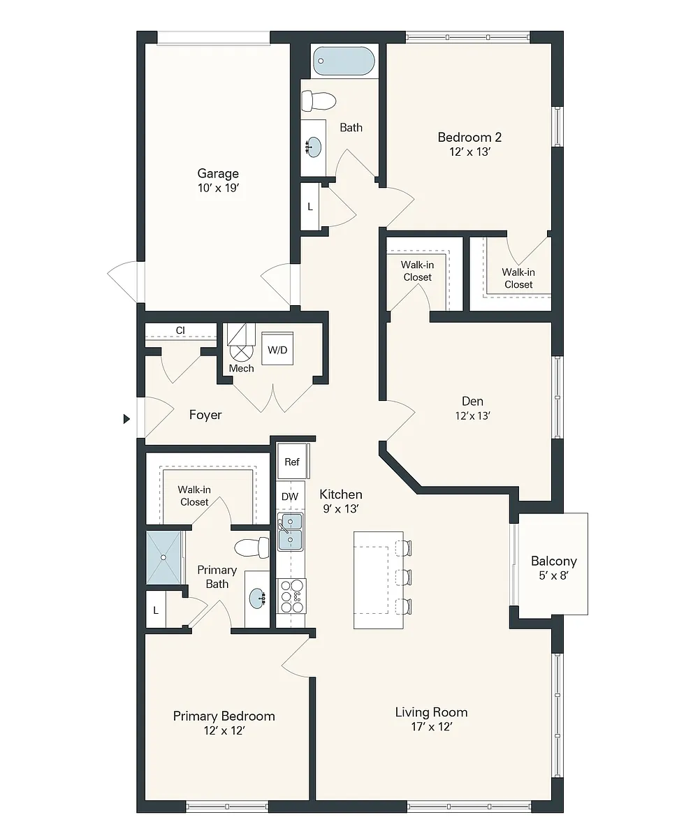 Floor plan William with Den & Garage