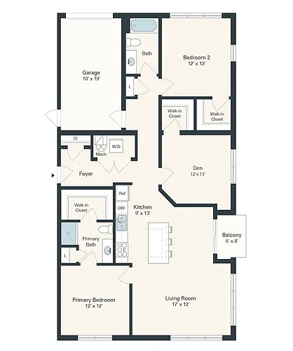 Floor plan William with Den & Garage