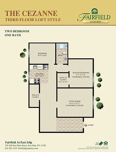 Floor plan THE CEZANNE-Two Bedroom Loft Style