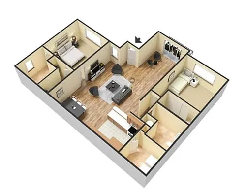 Floor plan 2x2 B2 The Hyacinth