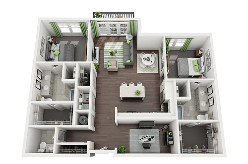 Floor plan B4 ALT - 2 bed 2 bth (4764b4al