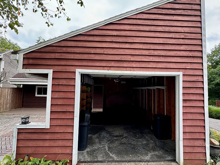 Front entrance to garage