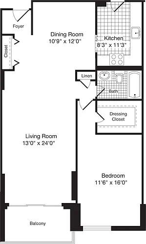 Floor plan 1 Bedroom S