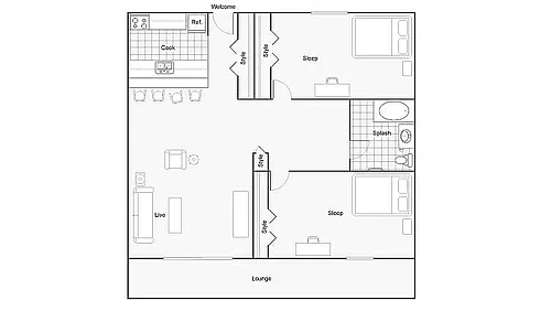 Floor plan Calderra 1 Renovated Furnished