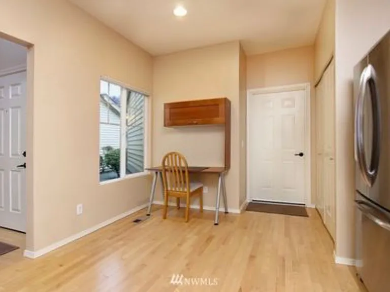 Built in desk in kitchen