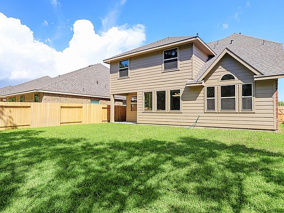 Covered patio in backyard