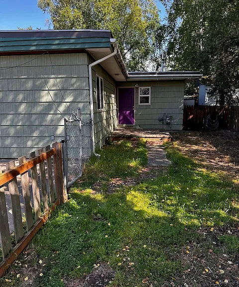 Side yard and back entry