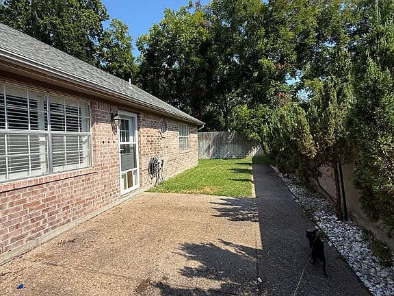 Patio in fenced yard