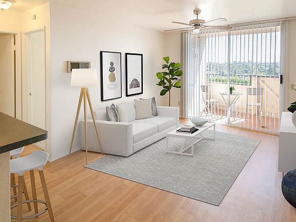 Living Room with Hard Surface Flooring and Balcony
