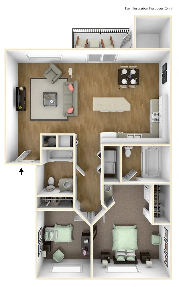 Floor plan Two Bed Two Bath A