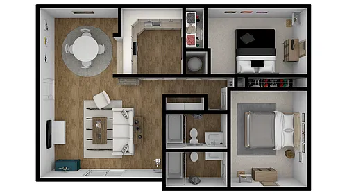 Floor plan Lakeshore Drive 2 Bed
