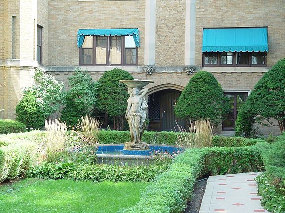 Windows overlook fountain