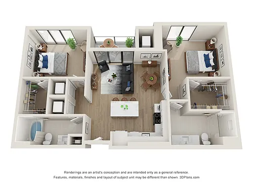 Floor plan 2 Bed/2 Bath-C