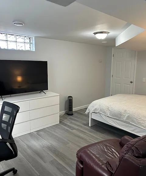 LCD TV in bedroom.