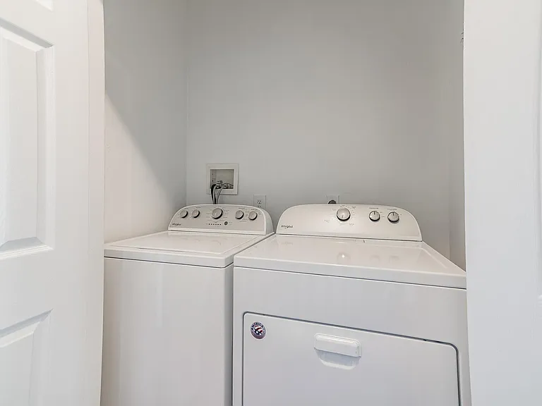 Washer and dryer on third floor.