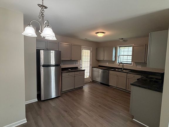 Kitchen with dining area to the left