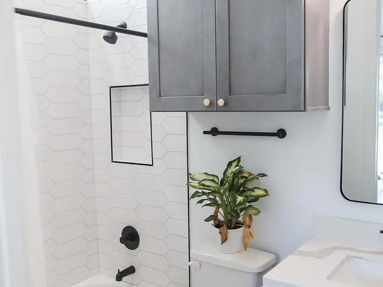 First floor bedroom attached bathroom.