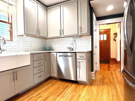 Kitchen with view of front door