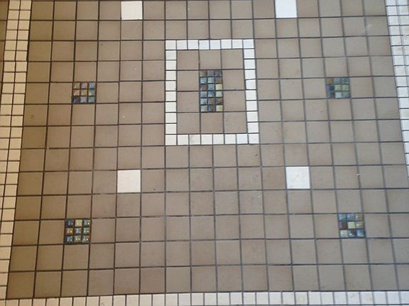 Mosaic Tile Staircase Landing