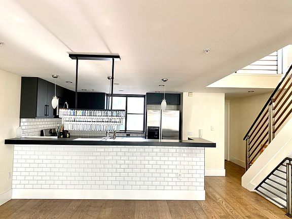 Bar seating and dining area