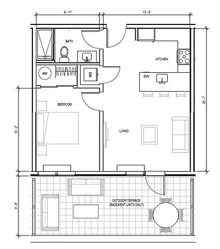 Floor plan 1 X 1