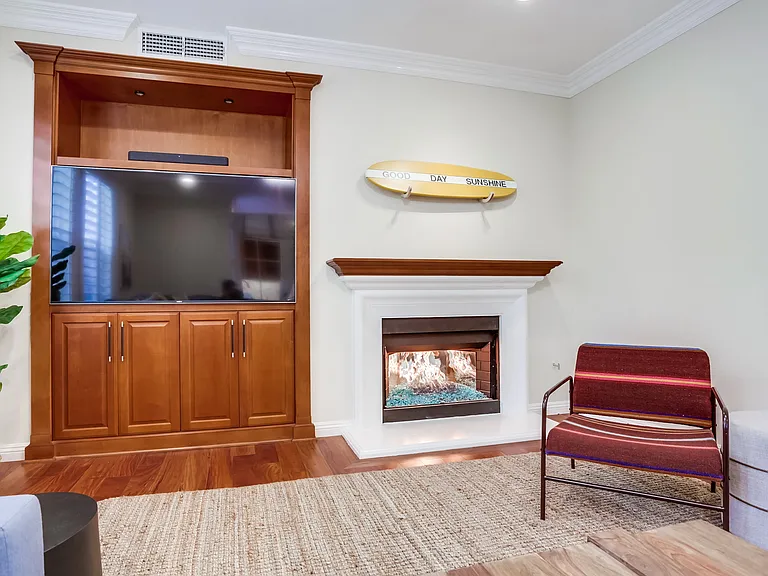 Living room with fireplace