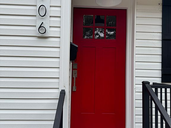 Freshly painted front porch area