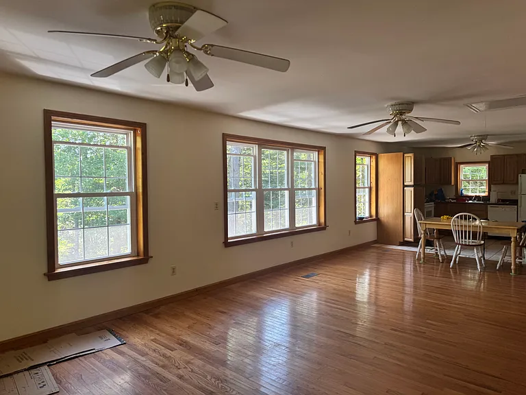 View from Living Room Area. Windows View Sibley Pond