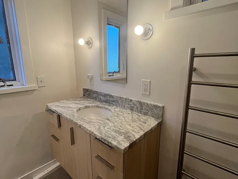 Heated towel rack-keeps entire bathroom warm & cozy!