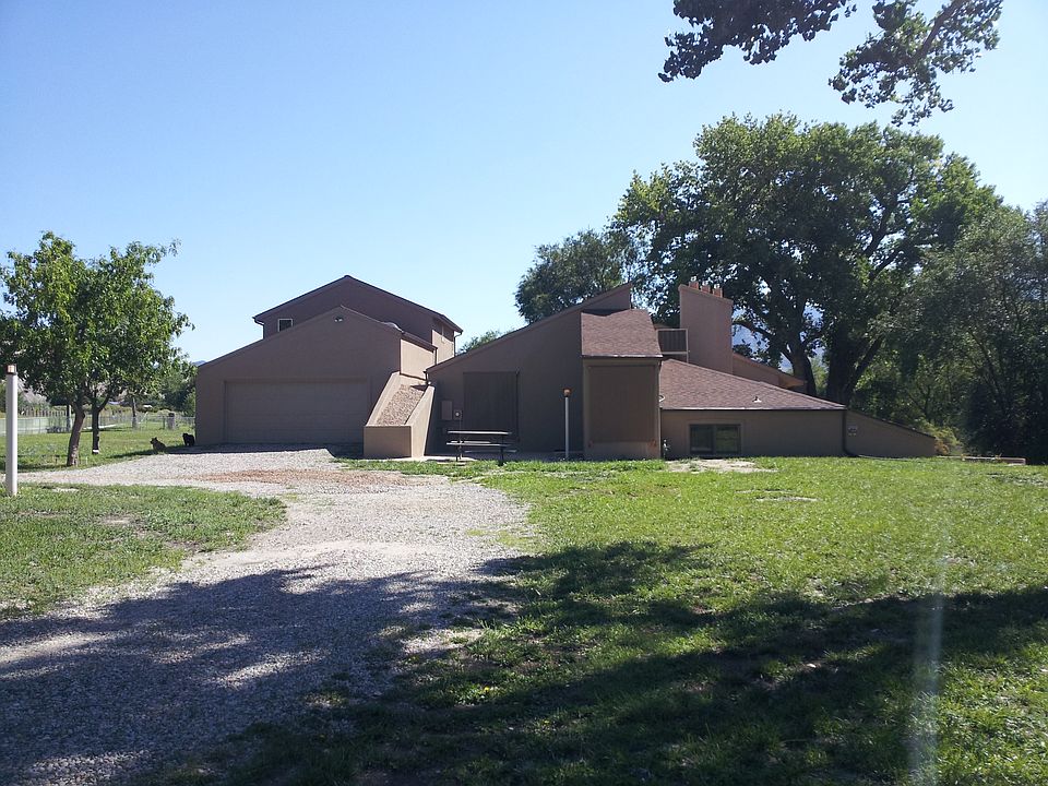 West side.  Garages on left.