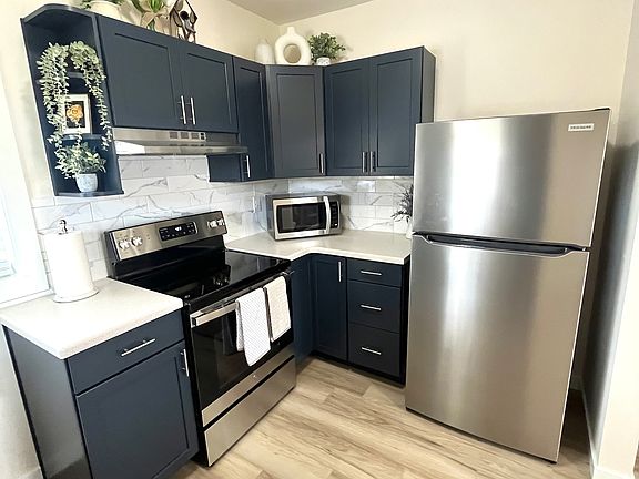 Newly renovated kitchen with stainless steel appliances
