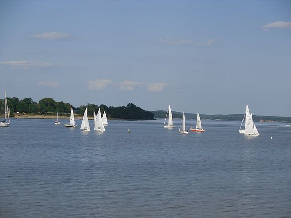 Sail Boat Race View From Deck