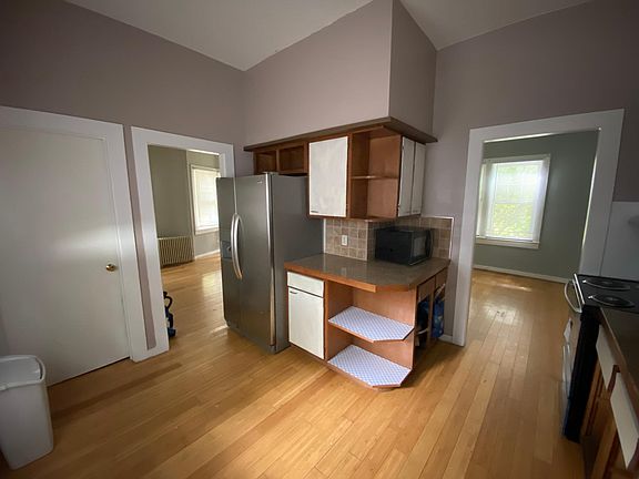 Kitchen with basement door