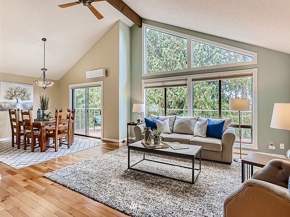 Spacious living room and dining area.  