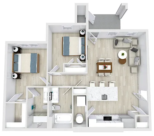 Floor plan 2 Bed 2 Bath Regular