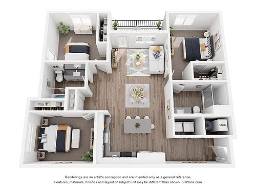 Floor plan 3A Three Bedroom